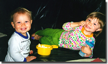 Marissa eating popcorn